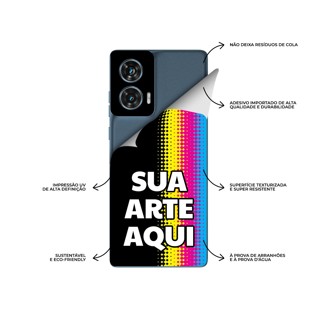 Crie Sua Película Adesiva Personalizável para Todos os Modelos Motorola Crie Sua Película Adesiva Personalizável para Todos os Modelos Motorola